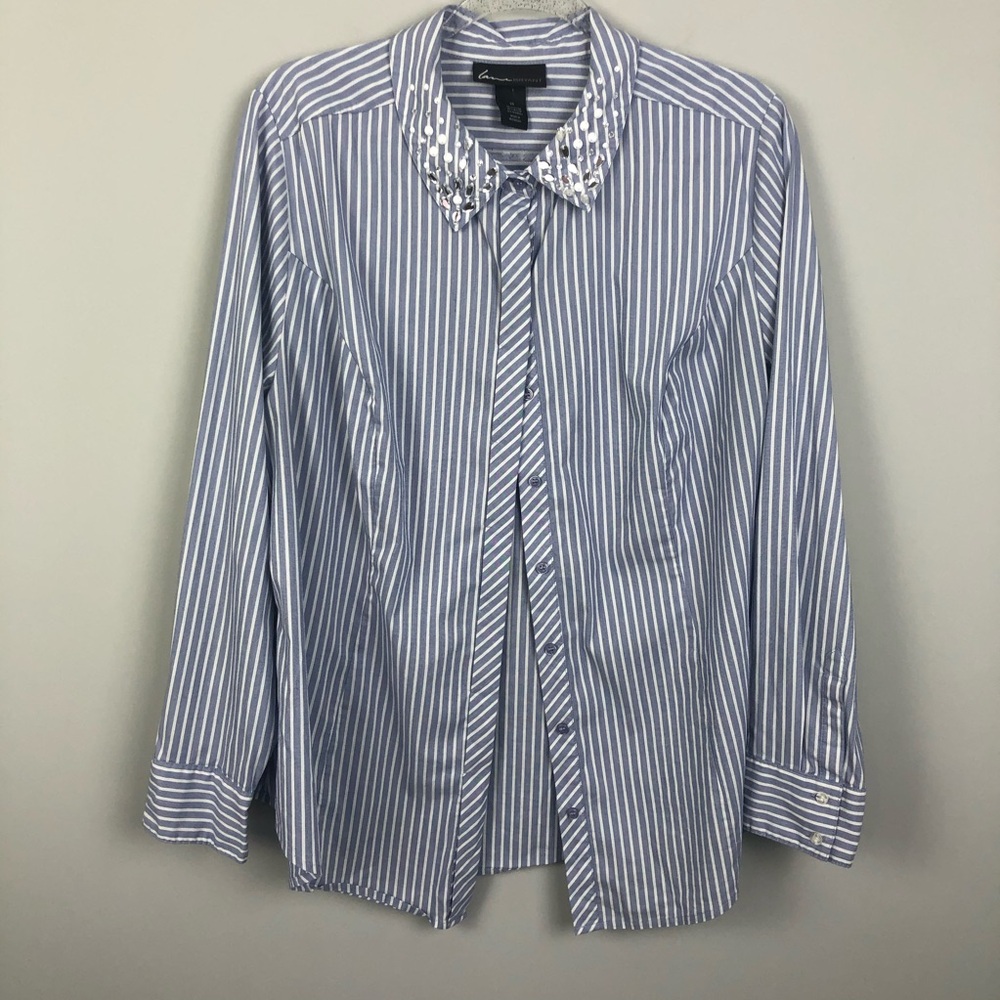 Lane Bryant embellished button up shirt